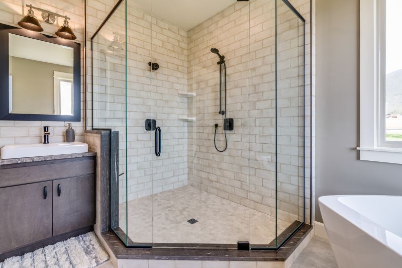 Frameless Glass Shower with Minimal Fixtures